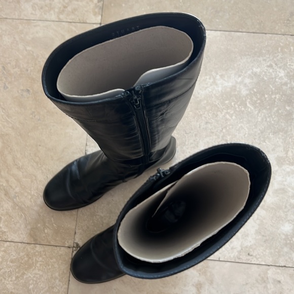 Stuart Weitzman Rider Black Calf Boots Size 8.5 - Picture 5 of 9